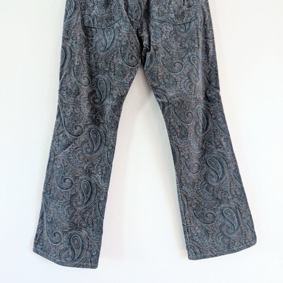 Vintage Gap Bootcut Stretch Paisley Velvet Pants 4 Whimsigoth Bohemian Low-Rise - Picture 5 of 12